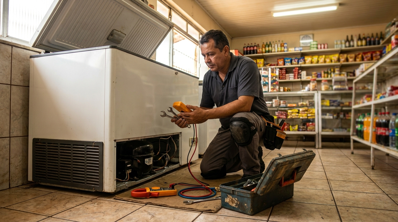 Técnico de conserto de freezer em residência em Campo Grande‑MS