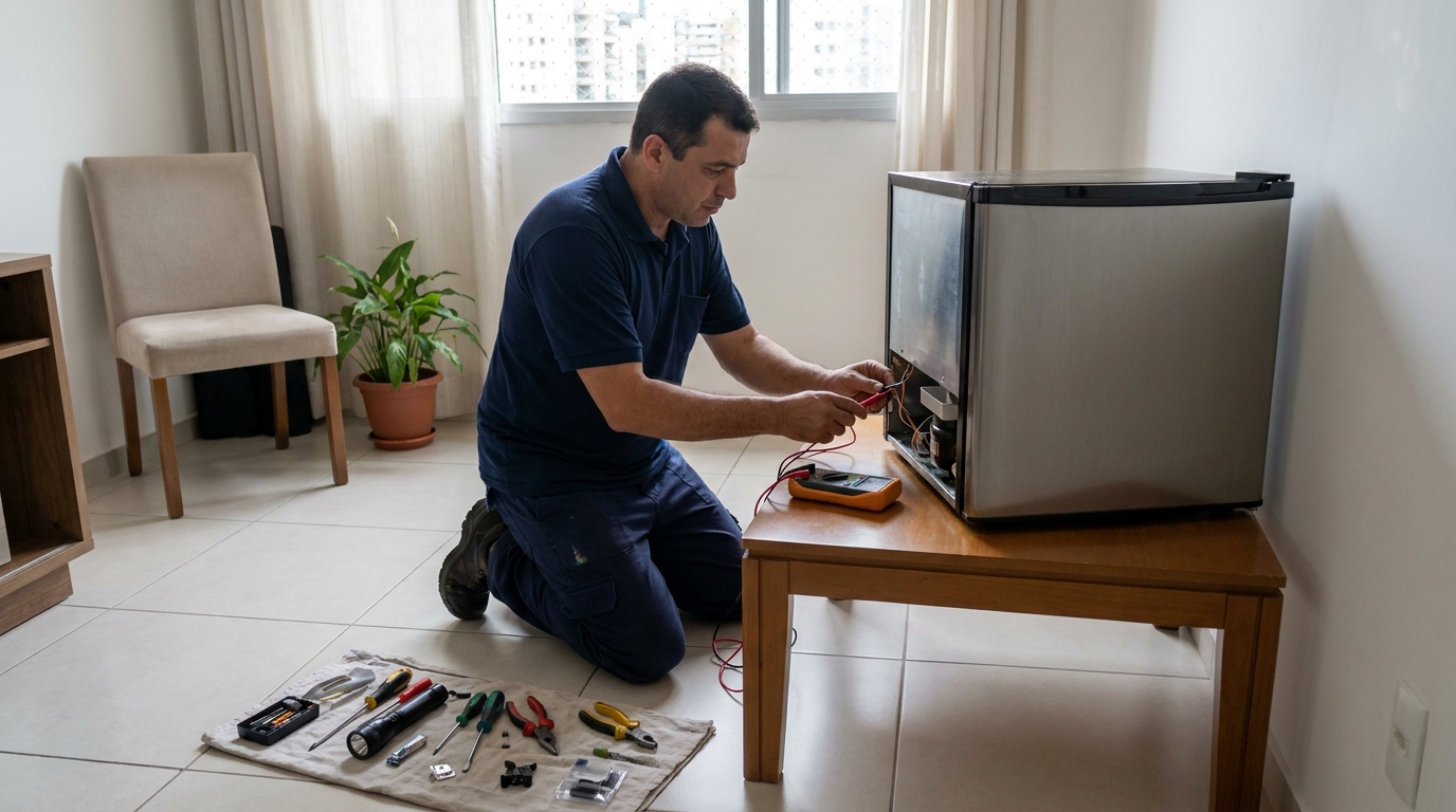 Técnico de conserto de frigobar em residência em Campo Grande‑MS